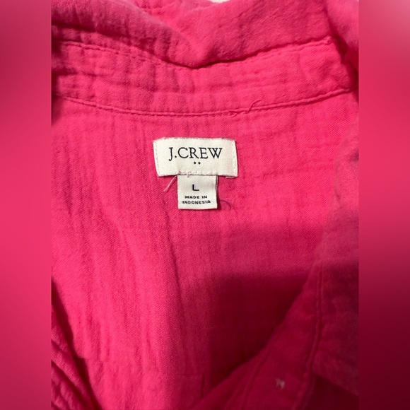 J. Crew Vibrant Pink Shirt Size Large 100% Cotton - Picture 4 of 8
